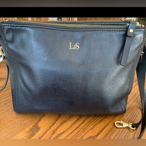Lo&sons black nappa crossbody pearl